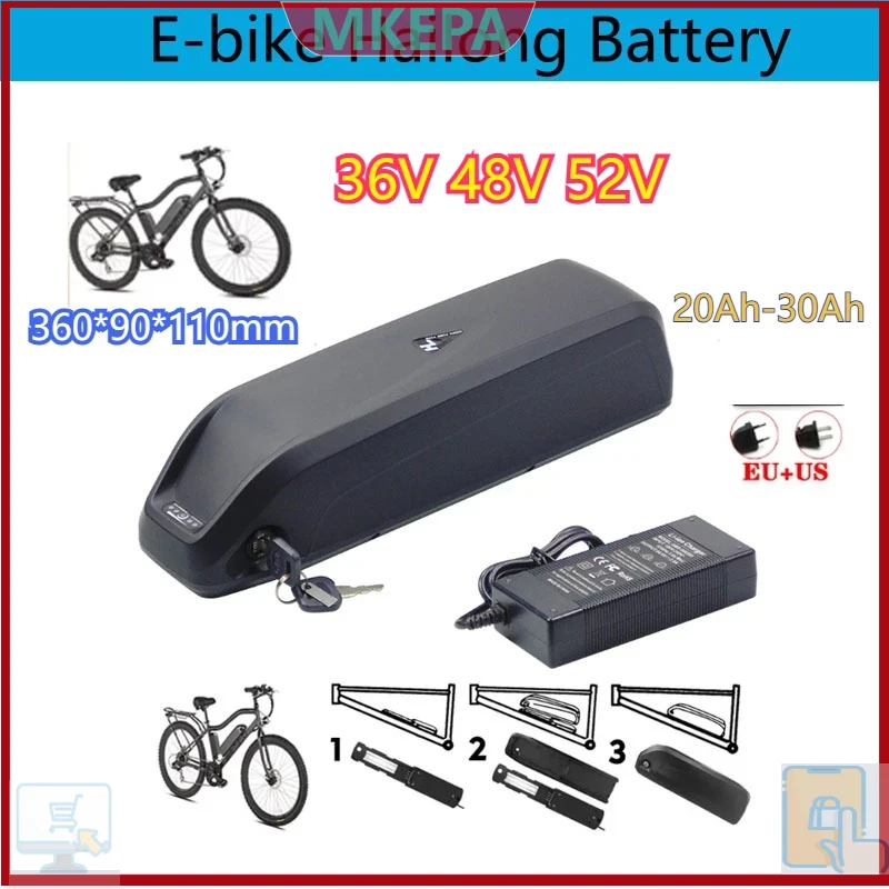 Ebike Battery 48V 20Ah Hailong - 🔋 36-48-52V Motorlu Elektrikli Dağ Bisikleti