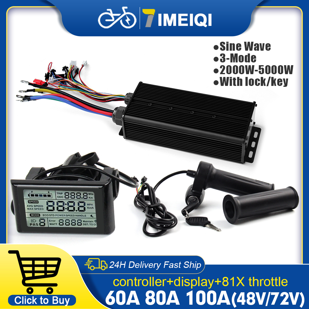 Sine Wave Controller 48V 72V 80A - 2000W-5000W 48V-72V E-Bisiklet 3 Modlu Sinüs