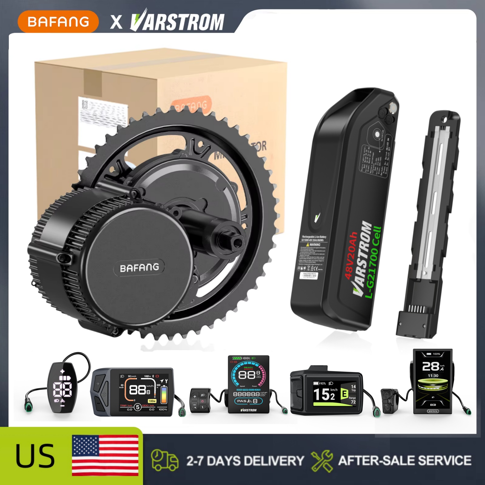 Bafang Bbshd 1000W Conversion Kit - [ABD Stokunda] Bafang 48V Orta Motor