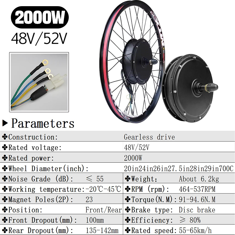 MTX 48V52V 2000W Ebike Motor T - 72V 5000W Hub Motor Kit incelemesi ve fiyatı