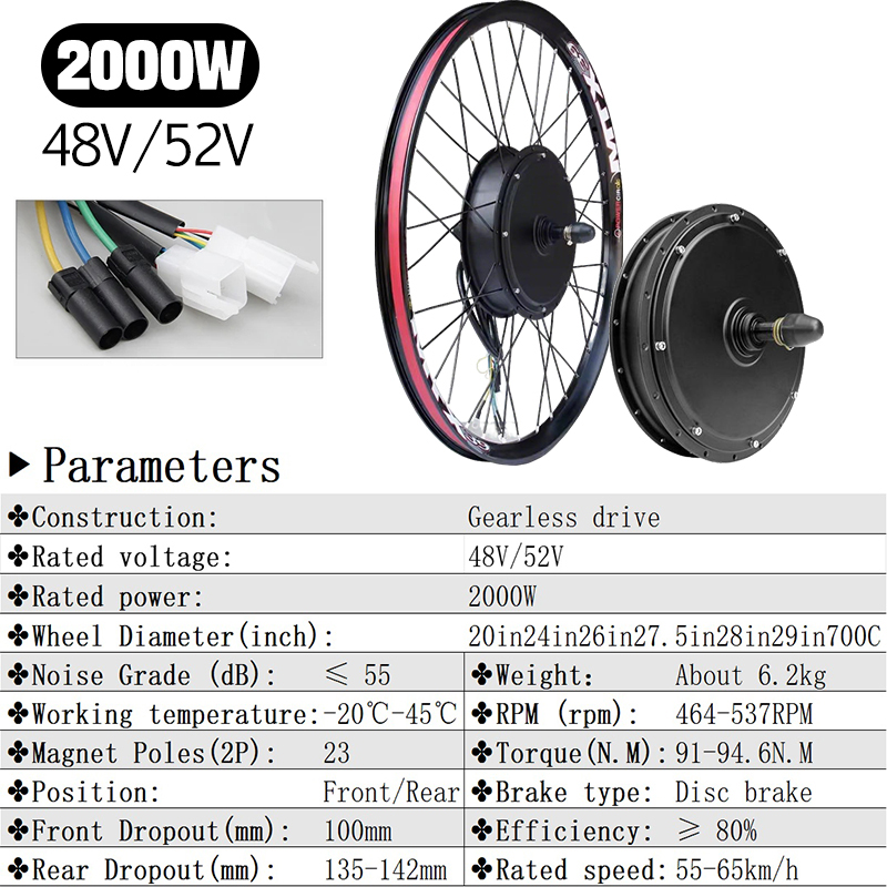 72V 5000W E-Bisiklet Dönüşüm K - 72V 5000W Hub Motor Kit incelemesi ve fiyatı