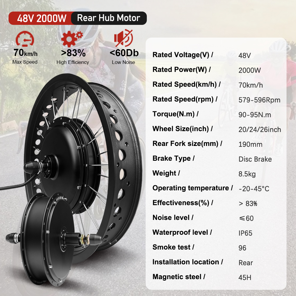 48V2000W Elektrikli Şişman Bis - 72V 5000W Hub Motor Kit incelemesi ve fiyatı